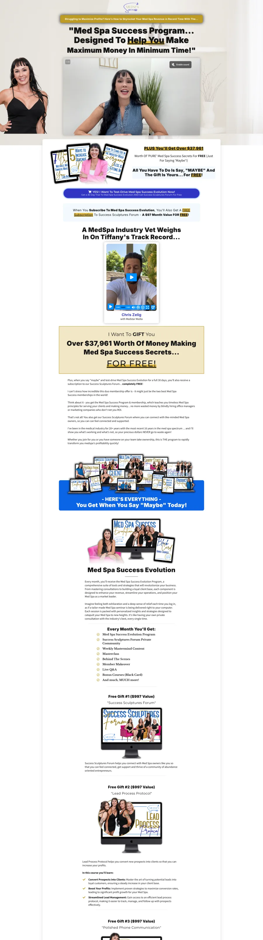MedSpa Success Evolution membership funnel