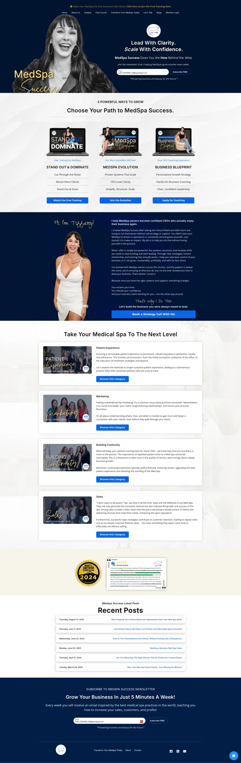 MedSpa Success coaching funnel