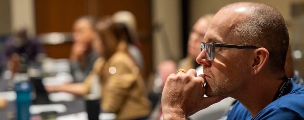 James Curran focused during an Inner Circle mastermind session
